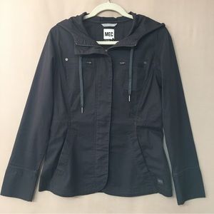 MEC Women’s Dark Gray Organic Cotton Utility Style Slim Fit Jacket. Sz 8